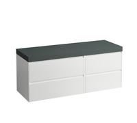 LAUFEN LANI encimera de lavabo gris tráfico incl. mueble bajo lavabo, sin recorte, cajón grande a la izquierda, 1370x495x580mm, H4055801129991, Color: multicolor