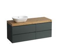 LAUFEN LANI encimera de lavabo roble silvestre incl. mueble bajo, 1 hueco a la izquierda, 1370x495x580mm, H4065821122661, Color: Gris de tráfico