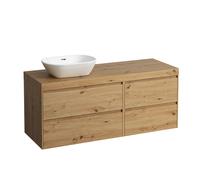 LAUFEN LANI encimera de lavabo roble silvestre incl. mueble bajo, 1 hueco a la izquierda, 1370x495x580mm, H4065821122671, Color: Roble silvestre