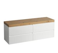 LAUFEN LANI encimera de lavabo roble silvestre incl. mueble bajo lavabo, sin recorte, 1570x495x580mm, H4065901122611, Color: Blanco brillante