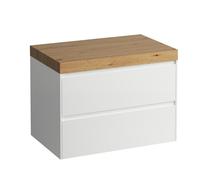 LAUFEN LANI encimera de lavabo roble silvestre incl. mueble bajo lavabo, sin recorte, 785x495x580mm, H4065501122601, Color: Blanco mate