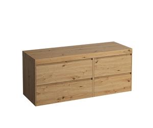 LAUFEN LANI encimera de lavabo roble silvestre incl. mueble bajo lavabo, sin recorte, cajón grande a la izquierda, 1370x495x580mm, H4065801122671, Color: Roble silvestre