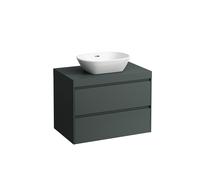 LAUFEN LANI lavabo sobre encimera gris tráfico incl. mueble bajo lavabo, 1 hueco en el centro, 785x495x580mm, H4055511122661, Color: Gris de tráfico