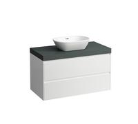 LAUFEN LANI lavabo sobre encimera gris tráfico incl. mueble bajo lavabo, 1 hueco en el centro, 985x495x580mm, H4055611129901, Color: Color especial
