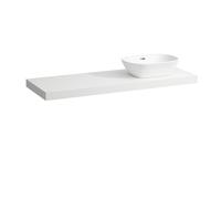 LAUFEN LANI placa de lavabo, un corte a la derecha, 1370x495x65mm, H4046831122601, Color: Blanco mate
