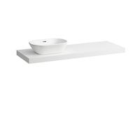 LAUFEN LANI placa de lavabo, un recorte a la izquierda, 1370x495x65mm, H4046821122601, Color: Blanco mate