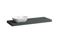 LAUFEN LANI placa de lavabo, un recorte a la izquierda, 1370x495x65mm, H4046821122661, Color: Gris de tráfico