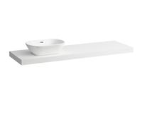 LAUFEN LANI placa de lavabo, un recorte a la izquierda, 1570x495x65mm, H4046921122601, Color: Blanco mate