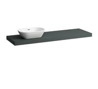 LAUFEN LANI placa de lavabo, un recorte a la izquierda, 1570x495x65mm, H4046921122661, Color: Gris de tráfico