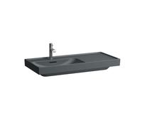 LAUFEN Lavabo Meda, empotrable, repisa derecha, 1000x460mm, 3 agujeros para grifería, con rebosadero, H8171187581081, Color: Grafito mate
