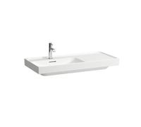 LAUFEN Lavabo Meda, empotrable, repisa derecha, 1000x460mm, 3 agujeros para grifería, con rebosadero, H8171184001081, Color: Blanco con LCC
