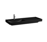 LAUFEN Lavabo Meda, empotrable, repisa derecha, 1200x460mm, sin agujero para grifo, sin rebosadero, H8171107161121, Color: Negro Mate