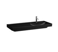 LAUFEN Lavabo Meda, empotrable, repisa izquierda, 1200x460mm, sin agujero para grifo, sin rebosadero, H8171197161121, Color: Negro Mate