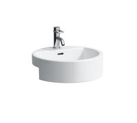 LAUFEN Living City Lavabo semi-encastrado, con rebosadero, 1 agujero para grifo, 460x460mm, blanco, H8134310001041