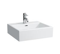 LAUFEN Living City Lavabo sobre encimera, 3 agujeros para grifo, con rebosadero, 500x460mm, blanco, H8174320001081