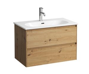 LAUFEN LUA Juego completo Lani, lavabo incl. mueble bajo lavabo, 800x515x440mm, H8600872671041, Color: Roble silvestre