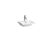 LAUFEN LUA lavabo con enjuague manual, 1 agujero para grifo, con rebosadero, 450x350mm, H8150814001041, Color: Blanco con LCC