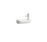 LAUFEN LUA lavabo con enjuague manual, 1 grifo a la derecha, lavabo a la izquierda, sin rebosadero, 500x230mm, H8150820001141, Color: Blanco