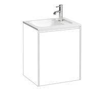 LAUFEN Meda mueble lavamanos slim, 440x340mm, para H421662, 1 agujero de grifo a la derecha, sin rebosadero, Marbond, H8141107571141, Color: Blanco mate
