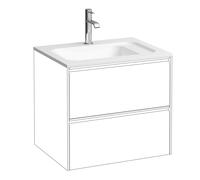 LAUFEN Meda mueble lavamanos slim, 575x445mm, para H421672, repisa derecha, 1 agujero para grifo, sin rebosadero, Marbond, H8141137571111, Color: Blanco mate