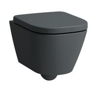 LAUFEN Meda WC suspendido Advanced compacto, sin borde, Silent Flush, 360x490mm, montaje empotrado Washdown flush, H8201137580001, Color: Grafito mate
