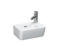 LAUFEN PRO A lavabo con enjuague manual, 1 agujero de grifo a la derecha, con rebosadero, 360x250mm, H816955A001061, Color: Blanco con LCC Activo