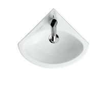 LAUFEN PRO B lavabo esquinero con enjuague manual, 1 agujero para grifo, con rebosadero, 440x380mm, H8169584001041, Color: Blanco con LCC