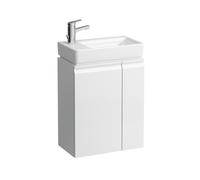 LAUFEN Pro S juego completo, lavabo, 1 grifo a la izquierda, incl. mueble bajo lavabo, puerta a la izquierda, repisa a la derecha, 690x480mm, H8629654751041, Color: Blanco brillante