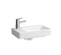 LAUFEN PRO S lavabo con enjuague manual, lavabo a la derecha, sin agujero para grifo, con rebosadero, 480x280mm, H815955A001091, Color: Blanco con LCC Activo