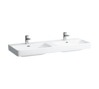 LAUFEN PRO S lavabo doble, 1 agujero para grifo, con rebosadero, 1300x460mm, H814968A001041, Color: Blanco con LCC Activo