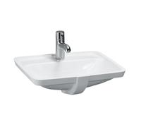 LAUFEN PRO S lavabo encastrado, sin agujero para grifo, con rebosadero, 525x400mm, US cerrado, H811966A001091, Color: Blanco con LCC Activo