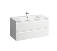 LAUFEN Pro S Set 1000, lavabo, 1 agujero para grifo, rebosadero, incl. mueble bajo lavabo, 2 cajones, 1000x500mm, H8619654631041, Color: Nieve (blanco mate)