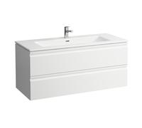 LAUFEN Pro S Set 1200, lavabo, 1 agujero para grifo, rebosadero, incl. mueble bajo lavabo, 2 cajones, 1200x500mm, H8619674801041, Color: grafito