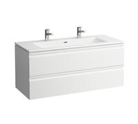 LAUFEN Pro S Set 1200, lavabo, 2 grifos, rebosadero, incl. mueble bajo lavabo, 2 cajones, 1200x500mm, H8619674801071, Color: grafito