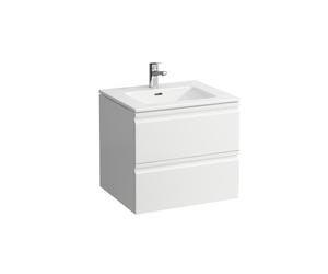LAUFEN Pro S Set 600, lavabo, 1 agujero para grifo, rebosadero, incl. mueble bajo lavabo, 2 cajones, 600x500mm, H8619614631041, Color: Nieve (blanco mate)