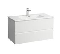 LAUFEN Pro S Set Lani juego completo 1000, lavabo incl. mueble bajo lavabo, 1000x500x540mm, H8649672611041, Color: Blanco brillante
