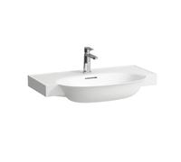 LAUFEN The New Classic lavabo, bajo encimera, con rebosadero, 3 agujeros para grifo, 800x480mm, H8138557571081, Color: blanco mate