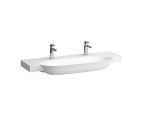 LAUFEN The New Classic lavabo, bajo encimera, sin rebosadero, 2 agujeros para grifo, 1200x480mm, H8138587571151, Color: blanco mate