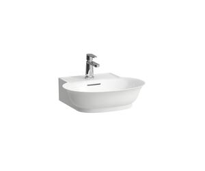 LAUFEN The New Classic lavabo con enjuague manual, con rebosadero, 1 agujero para grifo, 500x450mm, H8158524001041, Color: Blanco con LCC