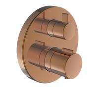 LAUFEN Twintherm kit listo para montar, empotrado, termostato de ducha bimando, 1 salida de agua mixta, HF905474465000, Color: Oro rosa