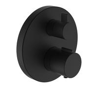 LAUFEN Twintherm kit listo para montar, empotrado, termostato de ducha bimando, 2 salidas de agua mixtas, HF905475428000, Color: PVD negro titanio mate