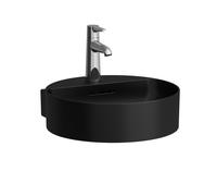 LAUFEN VAL lavabo con enjuague manual, bajo encimera, sin agujero para grifo, con rebosadero, 400x425mm, H8112817161091, Color: Negro Mate
