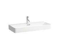 LAUFEN VAL Lavabo sobre encimera 950x420mm, 2 agujeros para grifo, con rebosadero, US. pulido, H8162877161071, Color: Negro Mate