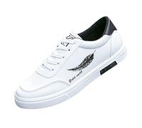 Laufschuhe Herren Damen LäSsige Schuhe Aus Leather Bequeme Walking Chunky Sportlich Turnschuh Laufschuh Atmungsaktiv Outdoor SchnüRhalbschuhe Walkingschuhe Moda Outdoor Casual Schuhe, Weiß1, 44 EU