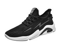 Laufschuhe Herren Sneaker Turnschuhe Outdoor Sport Freizeitschuh Schuhe Netz Leichtgewichts Fitnessschuhe Herren SchnüRhalbschuhe Leichte Atmungsaktives Mit Rutschfester Sohle, Negro , 44 EU