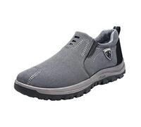 Laufschuhe Herren Wanderschuhe Running Tennis Schuhe Kissen Retro Walkingschuhe Fashion Leichtgewichts Atmungsaktiv SchlüPfen Schuhe Outdoor GemüTlich Dauerhaft Trainers Handgefertigt, gris, 41 EU