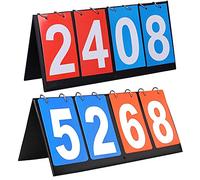 Laufunjoy 2 Piezas Marcador Deportivo, Marcador de Puntuación Flip Marcador Portátil 2/3/4 dígitos Marcador para Voleibol, Baloncesto, Tenis de Mesa, multideportes Competición Deportiva