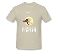 Laugh Dusk Men's Les Aventures De Tintin Cartoon T Shirt