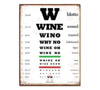 Laugh Lines Wine Eye Chart 9 x12 Metal Sign. FUNNY GIFT! Put a Huge smile on their face with this hilarious wine lovers gift for him or her!