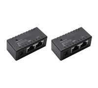 LAUGHERER 2 x Poe Splitter Poe Inyector Rj45 DC 5.5 mm x 2.1 mm Entrada Pasiva Poe Inyector Splitter Adaptador Conector (Negro)